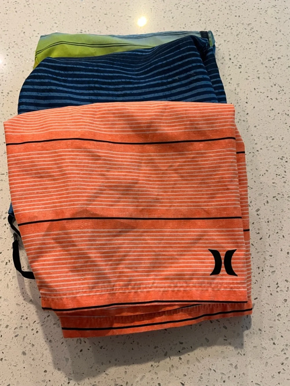 Hurley, Ocean Coast, & Wonder Nation Boys' Multi-Stripe Board Shorts Trio - Picture 14 of 14